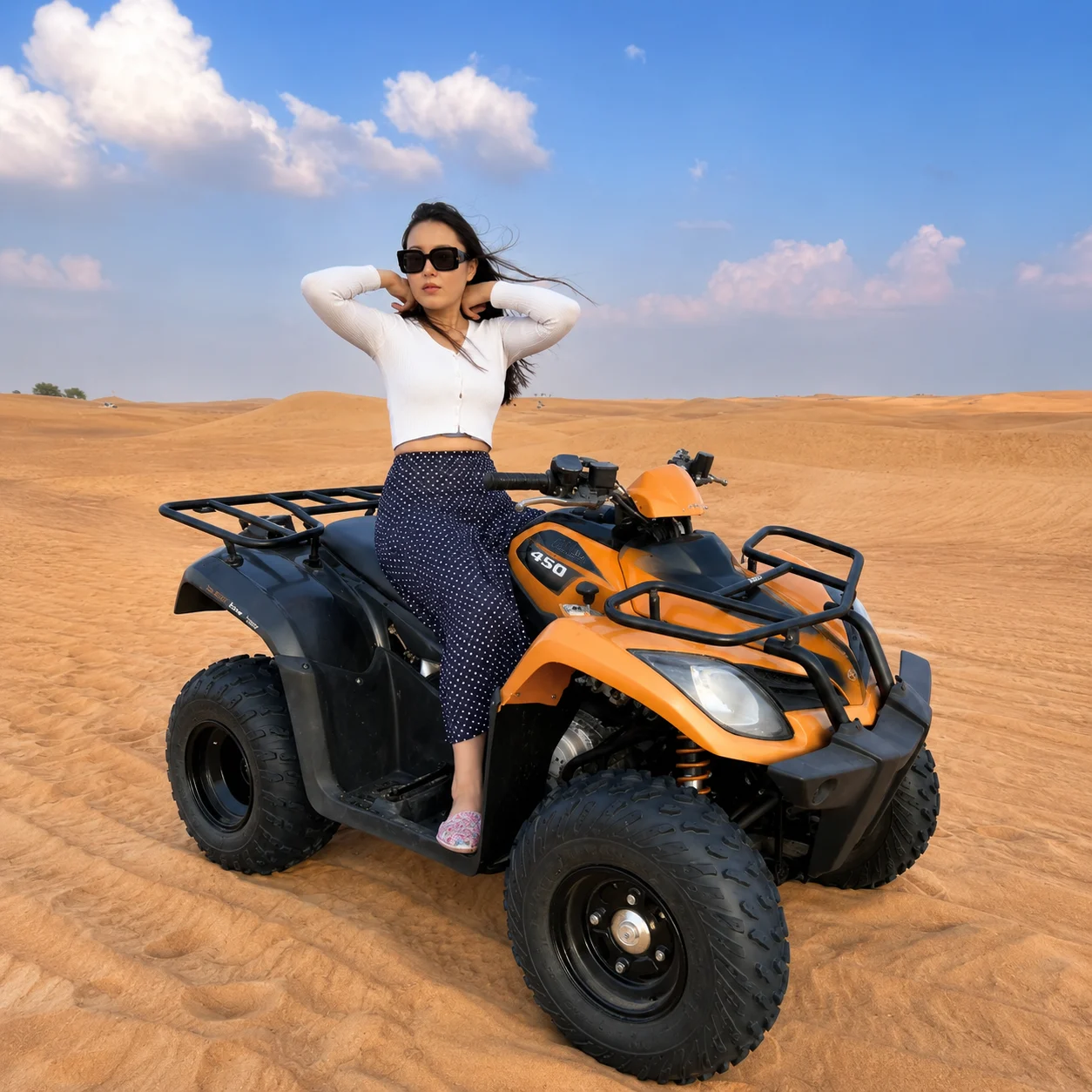 Quad bike rider in Dubai desert